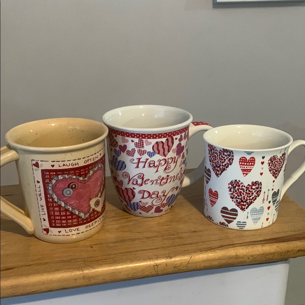 Valentine's Day ❤️Heart 3 Mug Set - Multicolor